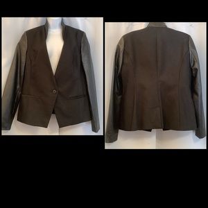 Attitude Jay Manuel Blazer Women’s Size 12 Vegan Leather Cotton Classic Black
